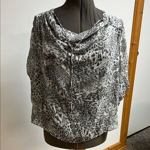 Jennifer Lopez Monochrome Animal Print Blouse